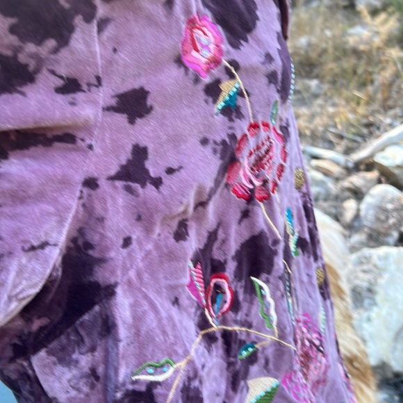 Indigo Moon NWOT embroidered beaded velvetine button up lined jacket size 2X - Picture 6 of 14